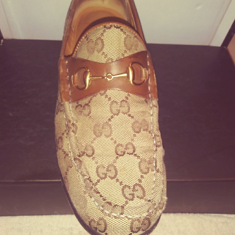 Vintage monogrammed Gucci loafers